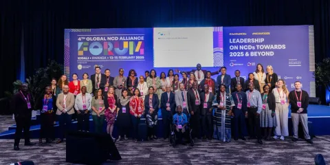 NCD advocates gathering for a group photo at Power-up NCD Advocacy pre-conference ahead of the the Global NCDA Froum