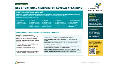 Pocket Guide: Situational Analysis for Advocacy Planning Cover