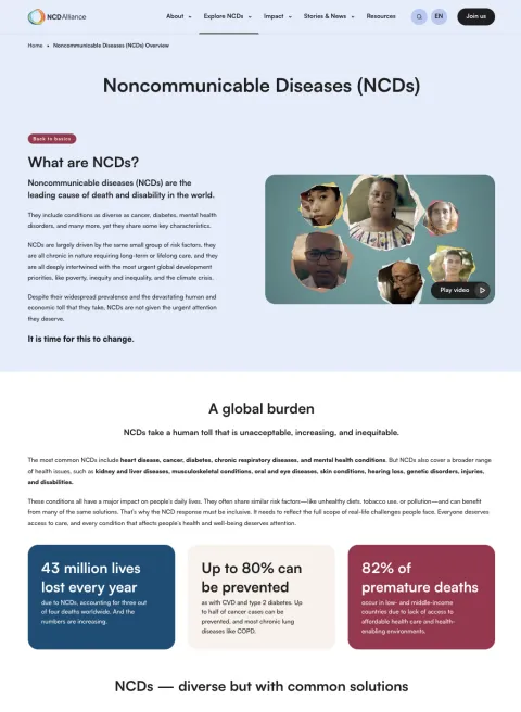 ncdalliance.org 'Explore NCDs' screenshot