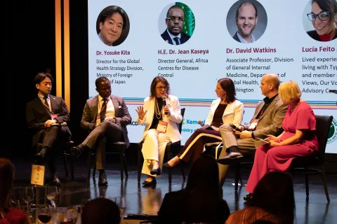 NCD advocate Lucia Feito speaking at NCDA flagship event at UNGA80 