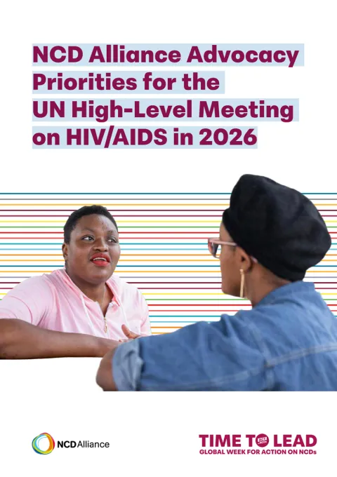 Cover page NCDA Advocacy Priorities for HLM on HIV
