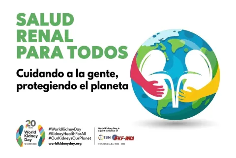 World Kidney Day 2026 campaign banner in Spanish