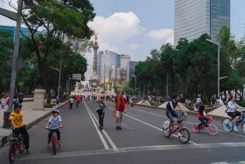Mexico City during a car-free day