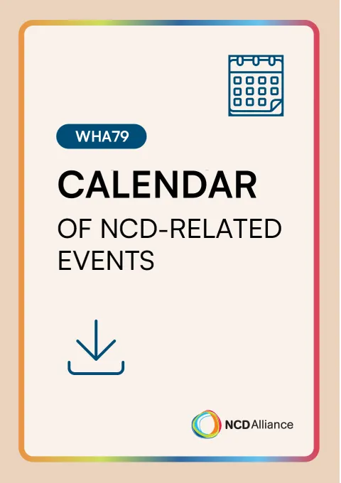 Cover image for the WHA79 NCDA calendar