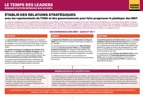 couverture guide de plaidoyer Semaine d'action mondiale sur les MNT