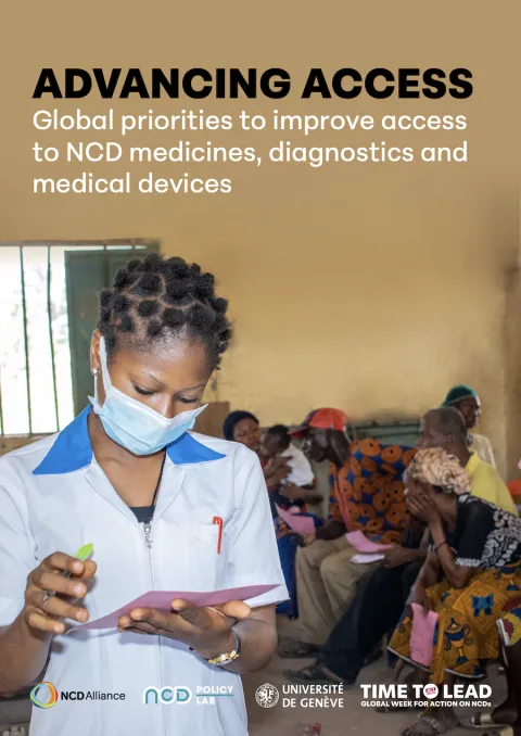NCDA Access to Medicines report cover featuring nurse attending to patients in a rural clinic in Nigeria