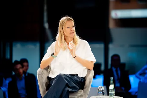 NCDA CEO Katie Dain Katie Dain moderates a panel discussion on obesity and diabetes care at World Health Summit 2026