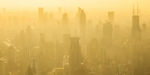 View of air pollution