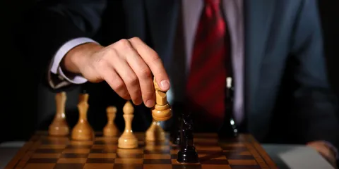 Business tactics playing chess