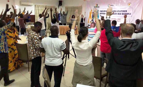 Group exercised before the NCD Alliance Ghana Advocacy Agenda meeting