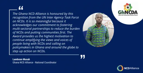 Labram Musa quote for Ghana NCD Alliance