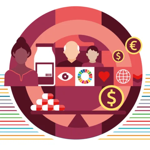 report cover for ncd financing report with financing icons