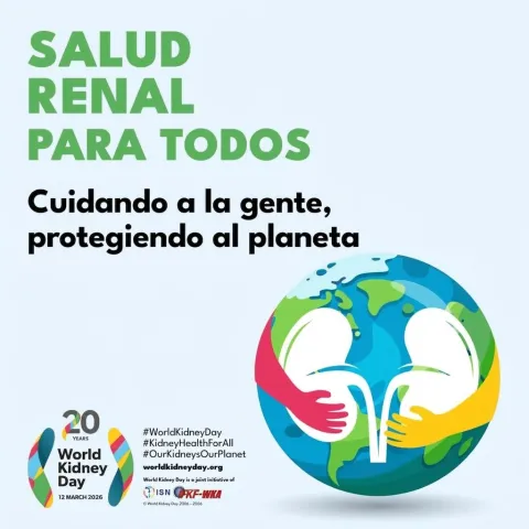 World Kidney Day 2026 campaign banner in Spanish