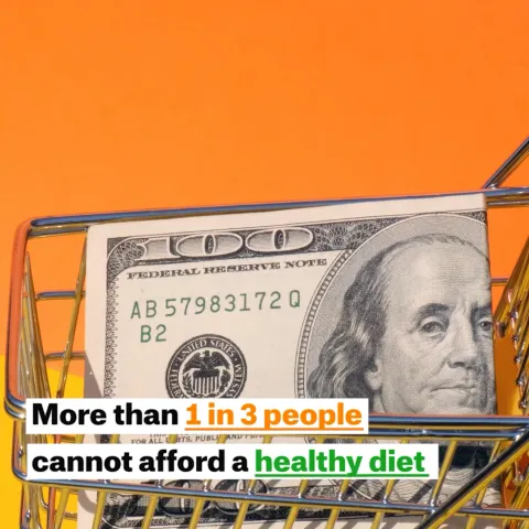 More than 1 in 3 people cannot afford a healthy diet