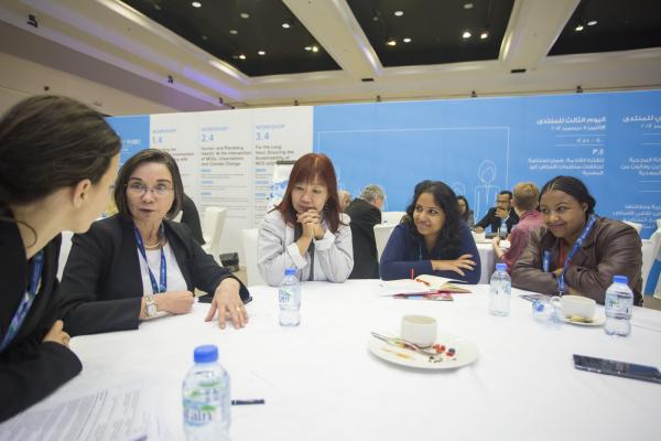 Vindhya Vatsyayan engaged in discussions during a workshop on promoting the meaningful involvement of people living with NCDs © Gilberto Lontro/NCD Alliance